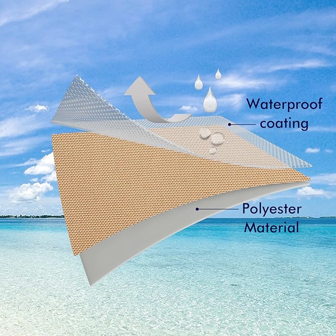MIULEE Pack of 2 Decorative Outdoor Waterproof Pillow Covers Square Garden Cushion Sham Throw Pillowcase Shell for Spring Patio Tent Couch 20x20 Inch Light Brown