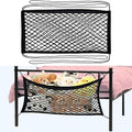 Stuffed Animal Storage Net for Kids, Bedside Toy Organizer Net - Neatly Store Your Stuffed Animals, Elastic Bedside Stuffed Animal Storage Net with Tether, Stretches up to 32 Inches, Black
