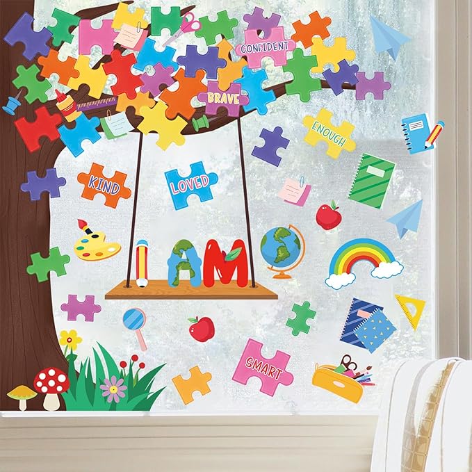 HLNIUC Colorful Positive Affirmations Wall Decals, Growth Mindset Wall Stickers, Inspirational Quotes Wallpaper, Motivational Murals, Classroom Decor Pictures Kids Room Bedroom School Office