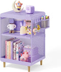 Kids Nightstand,Kids Bedside Table,Teen Girls Night Stand,Toddler Night Stand,End Table for Girls Room Storage,Purple Nightstand