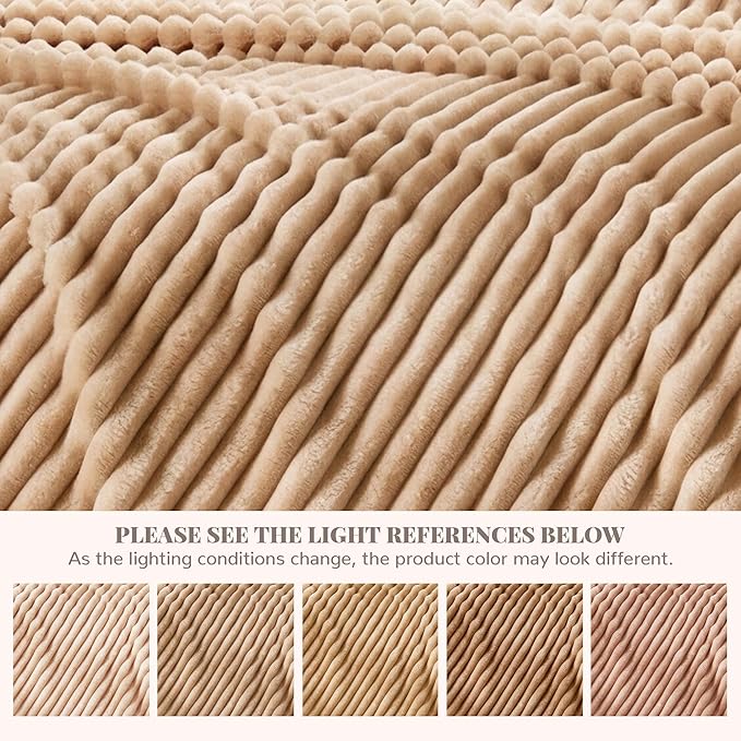 Light Brown Fleece Twin Size Blanket for Bed, 320GSM Super Soft Cozy Blanket for Home Decor, Perfect Cozy Gifts for Women Men Gifts, Lightweight All Season Bed Blanket, 60x80 Inches