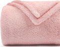 Plush Fleece Throw Blanket for Couch and Bed, Fluffy Fuzzy Cozy Queen-Size Soft Blankets All Season Use (60x80 Inches,Pink)