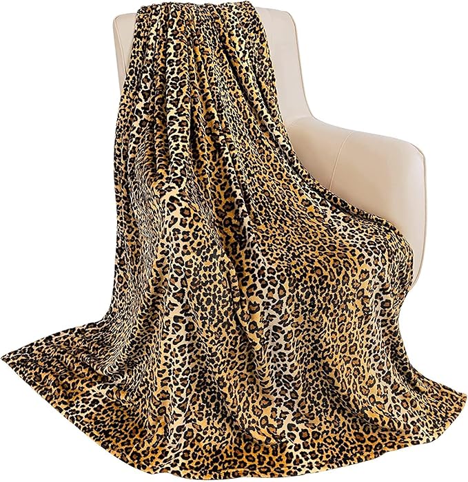 MACEVIA Flannel Fleece King Blanket for Couch, Leopard Print Blankets for Adult, Fuzzy Cozy Soft Fluffy Plush Cheetah Blanket for Bed Sofa 260GSM, Suitable for All Seasons (Brown Leopard,108x90inches)
