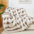Touchat Luxury 1000GSM Faux Fur Queen Blanket, Super Thick Warm Cozy Heavy Blankets for Couch Bed Sofa, Plush Fuzzy Elegant Winter Reversible Mink Blanket for Living Room Bedroom,Taupe
