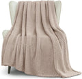 Whale Flotilla Extra Large Fuzzy Fleece Throw Blanket for Couch, 50x70 Inch Fluffy Warm Soft Jacquard Blankets for All Season, Lightweight and Cozy, Camel