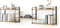 Wall Shelves, Wall Mounted Bookshelves, DIY Floating Shelves for Wall, Wood Hanging Book Shelves for Room, Bedroom, Living Room, Easy Installation (Wooden, 50W x 17H)