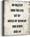 Motivational Wall Art Office Decor Quotes Wall Decor for Men Women Positive Canvas Prints Wooden Picture Artwork for Classroom Gym Home Decorations, 12x16 Inch with Inner Framed