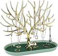 MORE&LESS Antlers Jewelry Display Stand,Gold Deer Hanging Organizer for Ring Earrings Necklace Bracelet