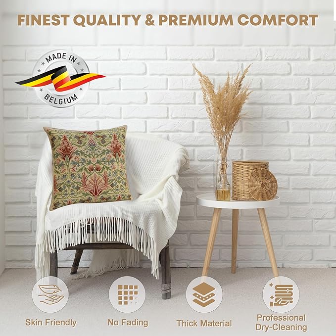 Charlotte Home Furnishings Throw Pillow Covers 16x16 in Yellow Snakeshead Decorative Couch Pillow Cover Boho European Tapestry Cushion Cases Living Room Cozy Home Decor Jacquard Woven Soft Cotton