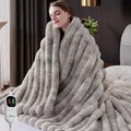 Heated Throw Blanket, Faux Fur Cozy Heating Blanket with Overheat Protection, 1/2/4/6/8 Hours Auto-Off 10 Heat Level, Machine Washable (72x84 I Inches, Tie-Dye Light Grey)