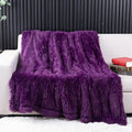 YUSOKI Long Faux Fur Throw Blanket for Sofa Couch,2 Layers,2.1lb,All Ages,Home Decoration, (Purple,50" x 60")