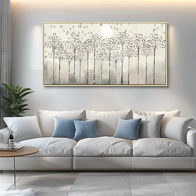 Scenery Abstract Wall Painting Framed Canvas Wall Art For Living Room Large Size Wall Decorations For Bedroom Office Wall Decor Pictures Artwork Canvas Prints Home Boho Wall Decor Natural Wood Framed