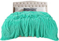 TOONOW Extra Soft Fuzzy Faux Fur Blanket Twin Size 70"x78", Reversible Lightweight Plush Fuzzy Cozy Soft Blankets and Throws for Couch Sofa Bed, Decorative Fluffy Plush Comfy Blanket, Turquoise