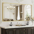 FICTOR Bathroom Vanity Mirror-Gold,60x36 Inch, Shatterproof & Anti-Rust, Wall Mount Large Rectangle Mirrors with Metal Frame for Over Sink, Bathroom, Bedroom, Living Room,Entryway