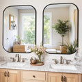 FICTOR Bathroom Vanity Mirror for Wall, 2 Pack 28" x 40" Rectangle Bathroom Mirror for Over Sink, Metal Framed, Hangs Horizontally or Vertically(Black)