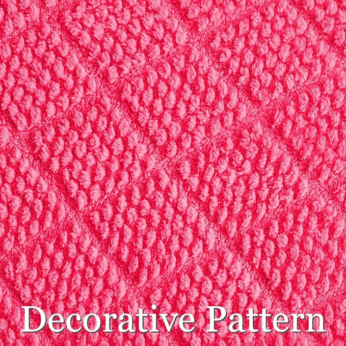 Whale Flotilla Fuzzy Fleece Throw Blanket for Couch, Bed, Soft Fluffy Jacquard Waffle Blankets for All Season, Lightweight and Warm, 50x60 Inch, Hot Pink
