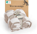 WRENSONGE Checkered Throw Blanket, Taupe Soft Cozy Fluffy Warm Throw Blankets for Couch, Sofa, Chair, Bed, Camping, Picnic, Office,Travel Lightweight Bed Blanket - 50"*60"
