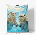 Otter Throw Blanket Soft Warm Cozy Cute Otters Blankets Fuzzy Plush Fleece Otter Blanket Gifts for Couch Bed Sofa Home Decor 40''X50''