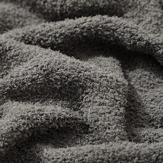 bearberry Super Soft Fluffy Throw Blanket Lightweight Cozy Warm Throw Blankets for Couch Bed Sofa All Season (Dark Grey, 53”x71”)