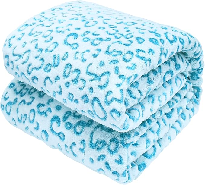 Fleece Blanket Sky Blue Throw Blanket Soft Cozy Fuzzy Toddler Blankets Cyan Blue Gifts Decor Stuff for Kids Girls Boys Women