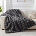Faux Fur Twin Blanket for Couch, 1000 GSM Cozy Fuzzy Fluffy Soft Plush Thick Bubble Sherpa Blanket for Sofa Bedroom Living Room, Mothers Day Birthday Gifts for Women Home Decor