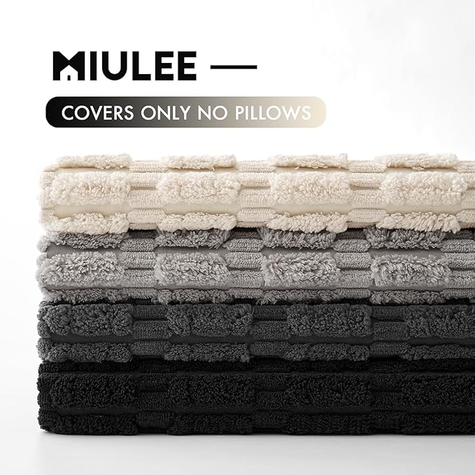 MIULEE Halloween Pack of 4 Neutral Mid Century Black and White Corduroy Decorative Throw Pillow Covers 18x18 Inch Modern Soft Striped Pillow Covers Home Decor for Sofa Living Room Couch Bed