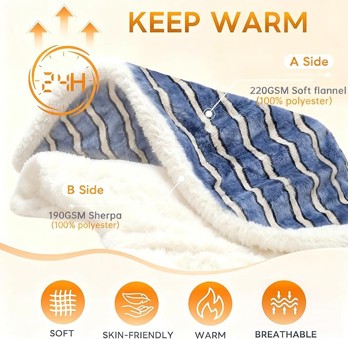 Full Size Fleece Blanket for Bed - Soft Cozy Fuzzy Blankets Gift for Women, Soft Microfiber Bedding Bedroom Decor Winter 60"x80"