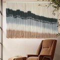 IOWER Large Macrame Wall Hanging Dip Dye Craftsmanship Fiber Yarn Wall Art Boho Wall Decor Home Decor 57''W x 35''L
