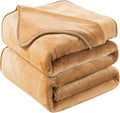 Fleece Blankets Travel Size Summer Blanket All Season Lightweight Throw for The Bed Extra Soft Brush Fabric Winter Warm Sofa Blanket 50"*61"(Travel Camel)