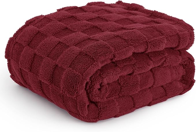 Bedsure GentleSoft Red Throw Blanket for Couch - Super Soft Cozy Blankets Gifts for Women Men Girls, Cute Small Fleece Throws for Bedroom Home Decor, 50x70 Inches