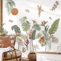 decalmile Boho Tropical Leaves Flower Wall Decals Bohemian Floral Plants Sun Wall Stickers Bedroom Living Room Office Wall Decor
