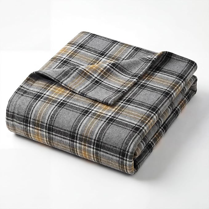 Horaldaily Yellow Black Farmhouse Plaid Spring Decorative Blanket Throw, Spring Summer Rustic Soft Lightweight Blanket for Couch Sofa Bed Lounging Decoration, Ideal Gifts for Kids Adults Self, 50x60