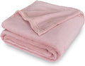 SOCHOW Flannel Fleece Throw Blanket, 340 GSM All Season Super Soft Cozy Blanket for Bed, Sofa or Couch, Dusty Pink, 50x70 inches