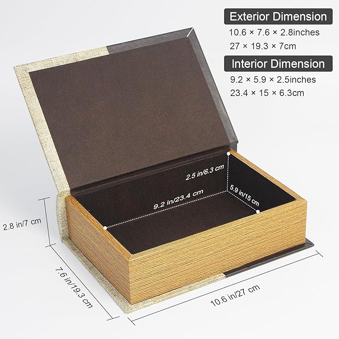 Decorative Book Boxes, Faux Wood cover Storage for Hidden Jewelry, Money, and Cash (Jack London)