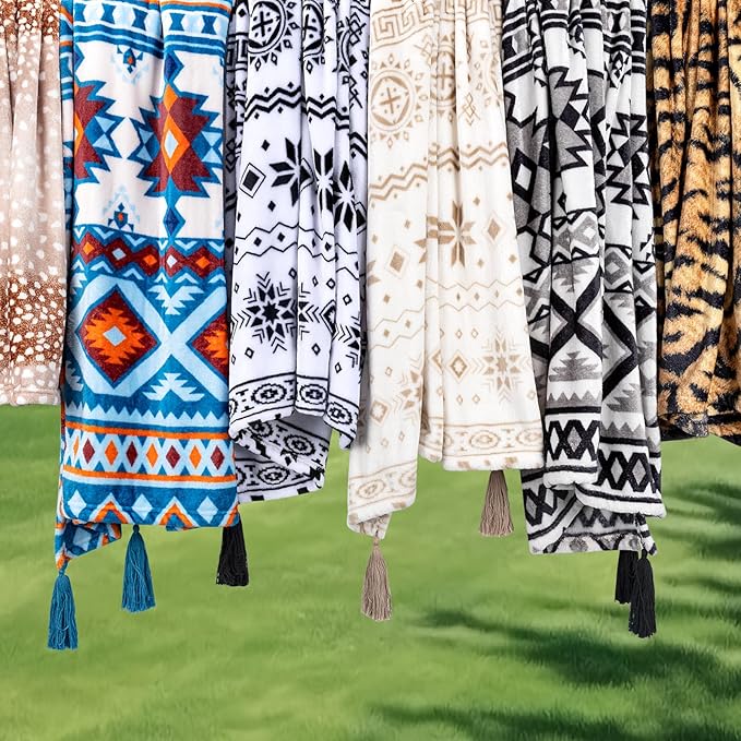 MACEVIA Flannel Fleece Animal Print Throw Blanket for Couch, Cabin Decor Deer Blanket, Hide Cabin Throw Blanket, Super Soft Fluffy Thick Warm Throws Home Decor for Bed Sofa(Deer, 50x60 Inches)