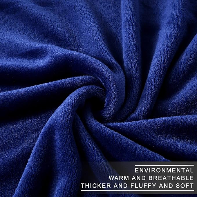 Polar Fleece Blankets King Size for The Bed Extra Soft Brush Fabric Super Warm Sofa Blanket 90" x 108"(Royal Blue King)