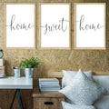 RLWangChao Home Sweet Home Sign Set of 3 Wall Art Decor 16"X11" Vintage Bedroom Above Bed Minimalist Modren Living Room Wooden Framed Warm And Cozy Family Wall Hanging Decoration (Wood)