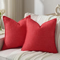 FUTEI Valentine's Day Red Decorative Throw Pillow Covers 18x18 Inch Set of 2,Soft Houndstooth Gingham Textured Cushion Case,Modern Home Decor for Couch Bed Living Room