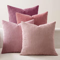 EMEMA Aesthetic Pink Decorative Throw Pillow Covers for Couch Bed Livingroom 18x18 Inch Set of 4 Cute Coquette Corduroy Boho Square Pillow Case,Western Modern Cushion Covers Home Spring Decor
