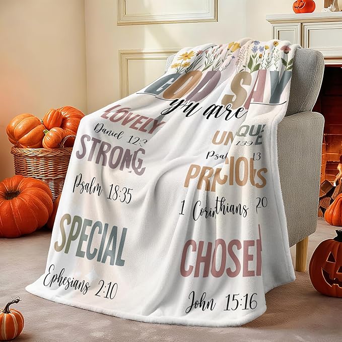 Christian Gifts for Women Faith, Inspirational/Religious/Spiritual Gifts for Adults, Soft Throw Blankets for Women/Men, Personalized Blankets for Adults 50"x 60"