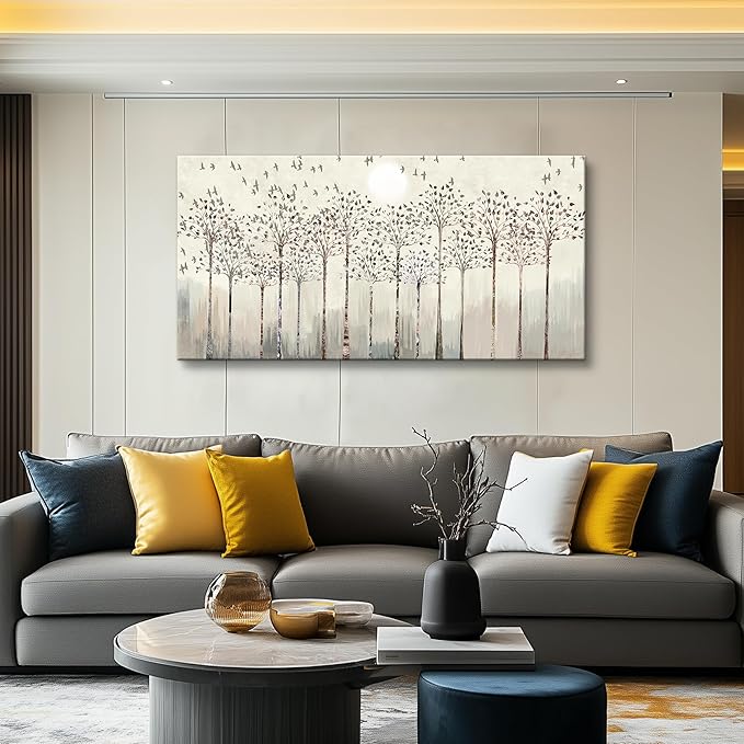 Canvas Wall Art for Living Room Trees and Birds Abstract Paintings kitchen Wall Decor Office Canvas Prints Artworks Pictures Wall Decorations for Bedroom,Large size Fashion Modern Home Decoration