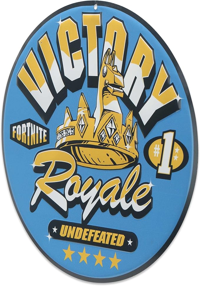Fortnite Victory Royale Metal Wall Decor - Bold Fortnite Sign for Bedroom or Game Room