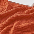 EMME Cotton Muslin King Blanket Bed Layering Bedspread Coverlet Breathable Gauze Soft Lightweight (Heather Orange Rust, 108"x90")