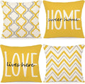 YCOLL Farmhouse Pillow Covers 18x18 Set of 4 Throw Pillow Covers Rustic Linen Decorative Pillows Square Cushion Covers for Couch Sofa Bedroom Home Decor
