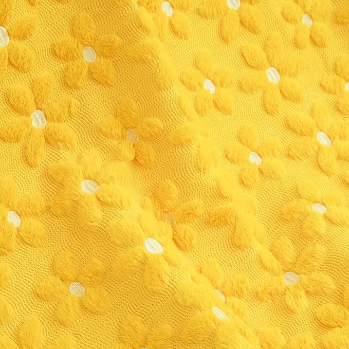 Horaldaily Spring Summer Throw Blanket, Yellow Daisy Soft Fuzzy Plush Faux Fur Cozy Blankets for Couch Sofa Bed Lounging, Ideal Gifts for Kids Adults Wife Self, 60x80
