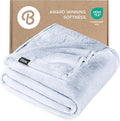 Bare Home Fleece Blanket - Throw/Travel - Ultra-Soft Lightweight for Bed, Sofa, and Couch - Luxury Microplush - Cozy Warm Blanket (Throw/Travel, Blue Mist)