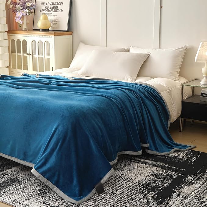 Fleece Bed Blankets Twin Size - Soft Lightweight Plush Fuzzy Cozy Luxury Blanket Microfiber Throw for Couch Bed,All-Season Breathable,60x80 Inches