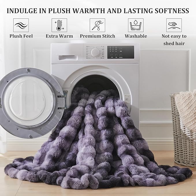 Faux Fur Twin Blanket for Couch, 1000 GSM Cozy Fuzzy Fluffy Soft Plush Thick Bubble Sherpa Blanket for Sofa Bedroom Living Room, Mothers Day Birthday Gifts for Women Home Decor