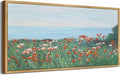 SHENIFY Vintage Framed Wall Art Coastal Wildflower Field Poppy Flower Landscape Scenery Home Decor Retro Decorations for Farmhouse Bedroom Ready to Hang Wall Artwork - 8x16in Natural Framed