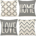 YCOLL Farmhouse Pillow Covers 20x20 Set of 4 Throw Pillow Covers Rustic Linen Decorative Pillows Square Cushion Covers for Couch Sofa Bedroom Home Decor